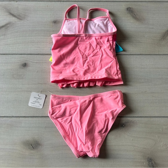 NWT Flapdoodles Pink and Purple Bikini with Ruffle Design Two Piece Set - Picture 4 of 4
